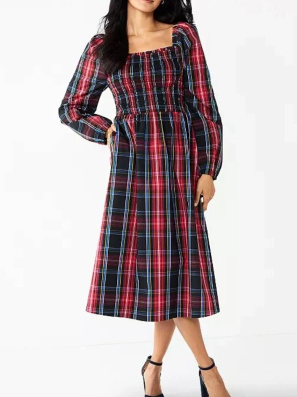Draper James RSVP Smocked Shift Dress  in iconic Georgia Plaid